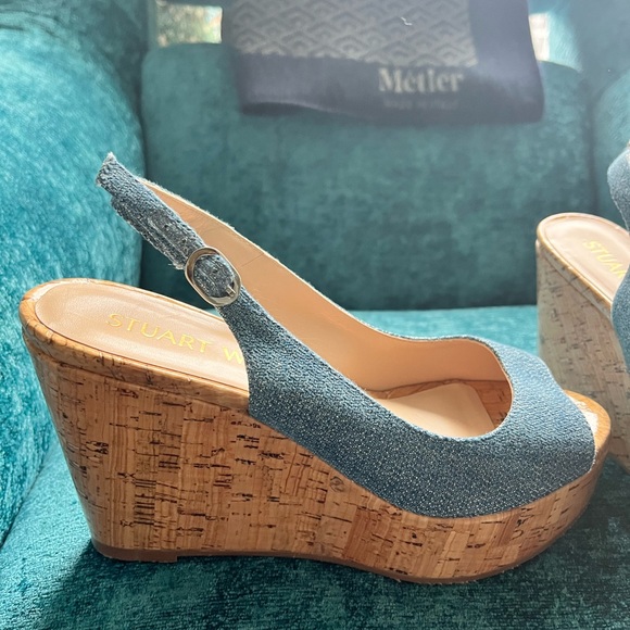 Stuart Weitzman Platform Wedge Sandals Heels (6.5) Excellent - Picture 4 of 6
